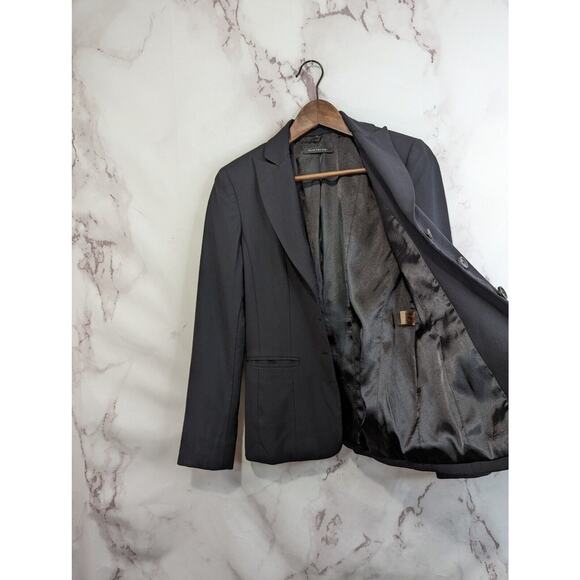 Elie Tahari Blazer Women 2 XS Wool Black 3 Button Suit Jacket Business Office - Picture 14 of 15